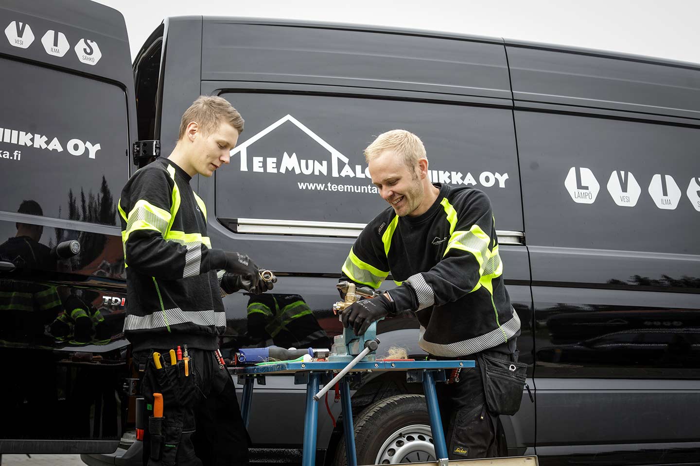 Asentajat valmiina putkiremonttiin